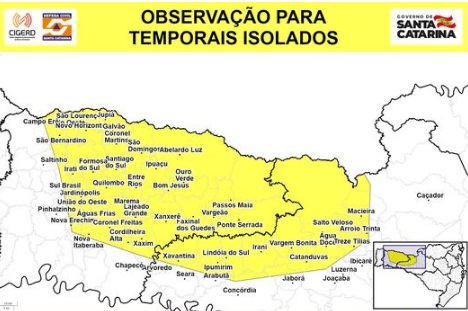 Alerta para temporais isolados no Oeste e Meio-Oeste – Foto: DC/Divulga&ccedil;&atilde;o/ND