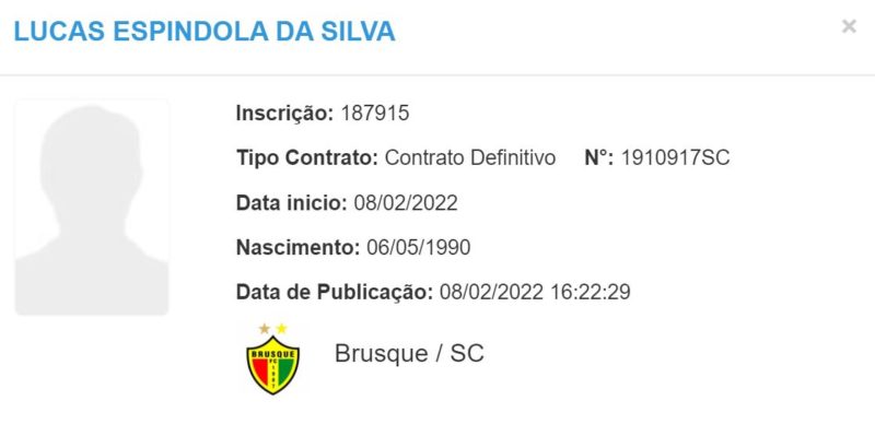 Lucas Esp&iacute;ndola tem nome registrado no BID da CBF – Foto: CBF/Reprodu&ccedil;&atilde;o/ND