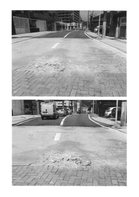 Fotos feitas pela 30a Promotoria de Justi&ccedil;a mostram pavimenta&ccedil;&atilde;o prec&aacute;ria – Foto: Divulga&ccedil;&atilde;o/MPSC/ND