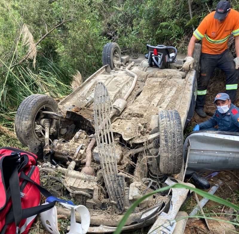 Acidente em Palmeira na SC-114 – Foto: PMRv/Divulga&ccedil;&atilde;o/ND