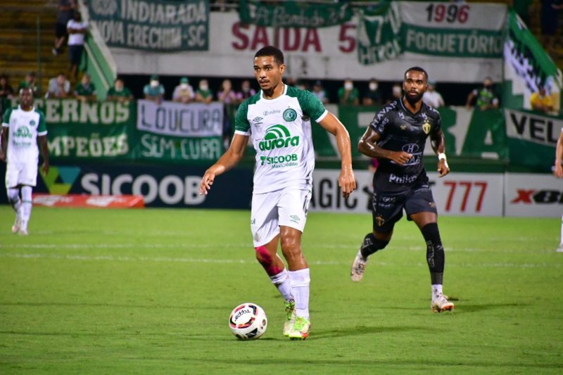 Chape foi superada pelo Brusque dentro da Arena Cond&aacute; – Foto: Julia Galv&atilde;o/ACF/Divulga&ccedil;&atilde;o/ND