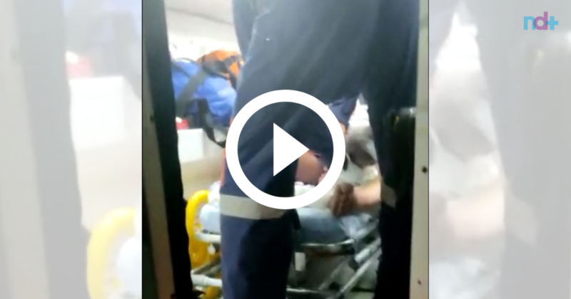 V&iacute;deo mostra momento em que socorrista realiza parto – Foto: Reprodu&ccedil;&atilde;o/ND
