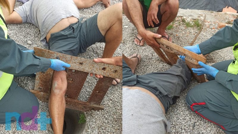 O idoso fez recentemente uma cirurgia de catarata e estava com a vis&atilde;o sens&iacute;vel, portanto ele n&atilde;o viu o bueiro – Foto: Corpo de Bombeiros de Gaspar/ Divulga&ccedil;&atilde;o/ND