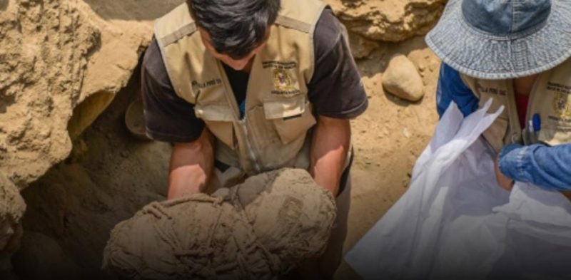 M&uacute;mias s&atilde;o, provavelmente, corpos de crian&ccedil;as mortas como sacrif&iacute;cio – Foto: Divulga&ccedil;&atilde;o/UNMSM/ND