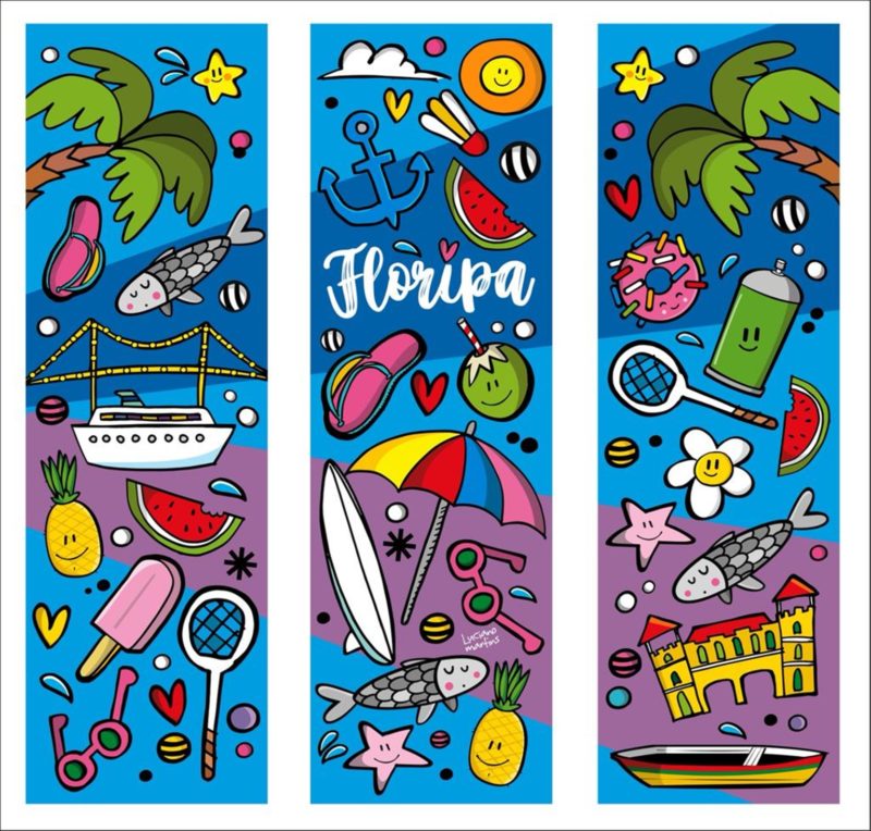 Desenhos est&atilde;o colorindo a entrada da Escola B&aacute;sica Municipal Osmar Cunha – Foto: Divulga&ccedil;&atilde;o/ND