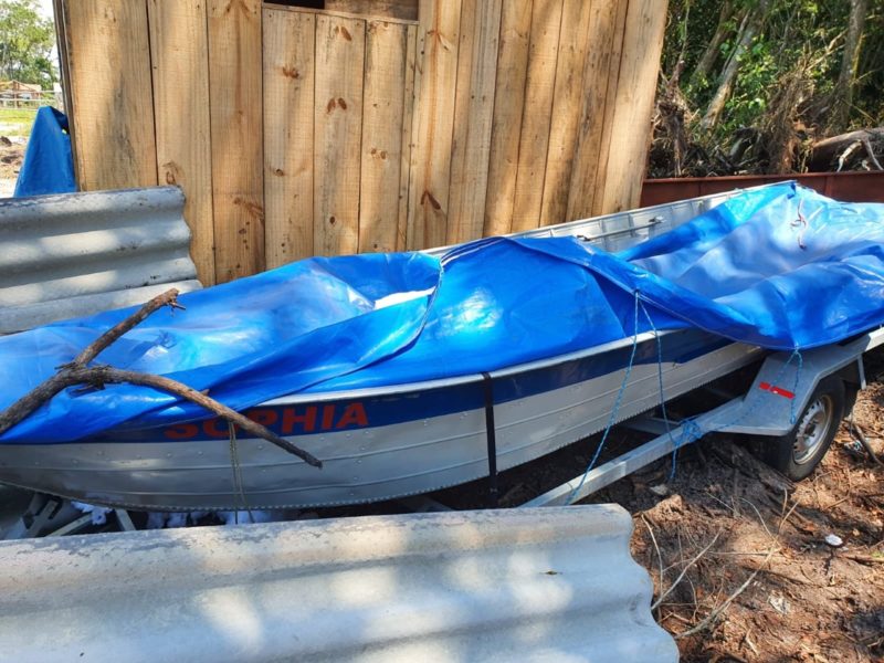 Barco que havia sido furtado no dia 17 de fevereiro foi recuperado ap&oacute;s den&uacute;ncia – Foto: PM/Divulga&ccedil;&atilde;o