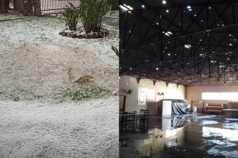 Chuva de granizo causou estragos em Mafra – Foto: Divulga&ccedil;&atilde;o