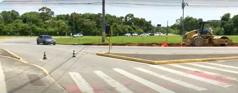 Raio da rotat&oacute;ria foi aumentado – Foto: Reprodu&ccedil;&atilde;o TV/Divulga&ccedil;&atilde;o ND