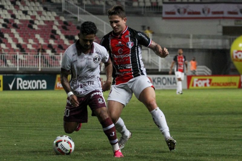 No &uacute;ltimo jogo em casa, o JEC saiu na frente e sofreu o empate nos minutos finais – Foto: Vitor Forcellini/JEC/Divulga&ccedil;&atilde;o/ND