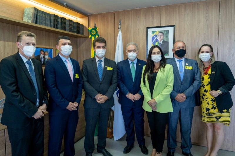 Marcelo Queiroga e comitiva de Crici&uacute;ma – Foto: Divulga&ccedil;&atilde;o/ND