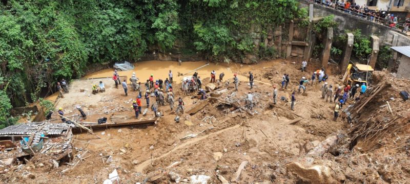 Equipes do Corpo de Bombeiros Militar catarinense atuam com c&atilde;es e suporte de m&aacute;quinas no Morro da Oficina, em Petr&oacute;polis – Foto: Soldado De Souza – CBMSC/Divulga&ccedil;&atilde;o/ND