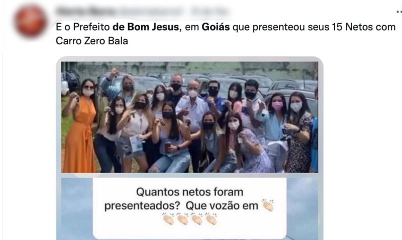 De acordo com o prefeito, os carros foram pagos com dinheiro dele, fruto dos anos de trabalho. – Foto: Reprodução