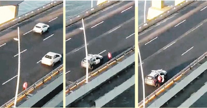 Rapaz foi flagrado atravessando a Colombo Salles a p&eacute;- Foto: Divulga&ccedil;&atilde;o/ND