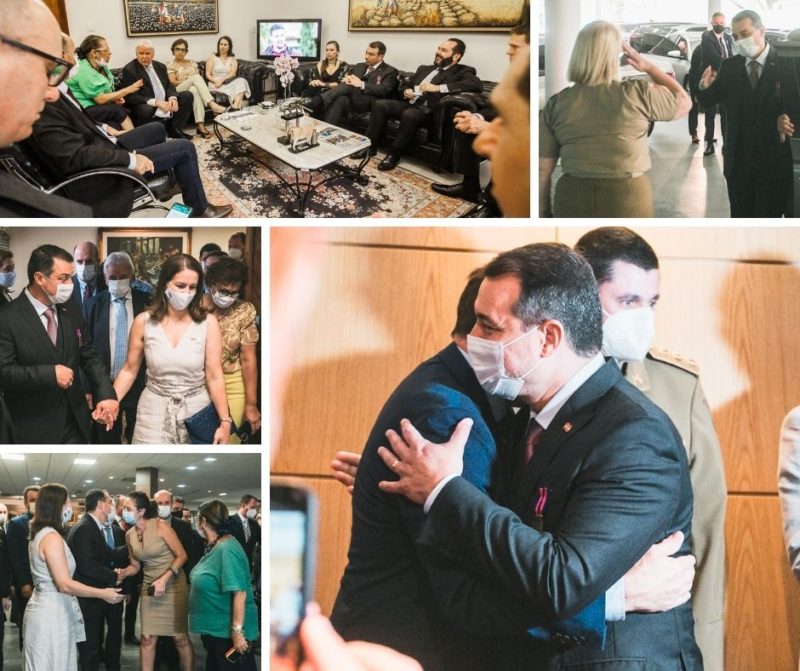 Mosaico de fotos da passagem de Mois&eacute;s pela Alesc – Foto: Divulga&ccedil;&atilde;o/ND