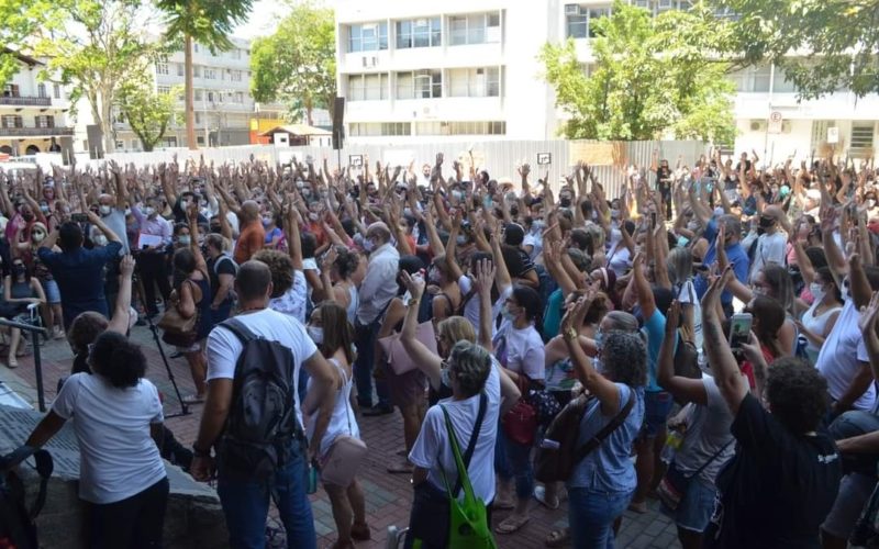 Servidores aprovam suspens&atilde;o da greve, mas atendimento em escolas, creches e postos de sa&uacute;de voltam ao normal, por enquanto – Foto: Sintraseb/Divulga&ccedil;&atilde;o/ND