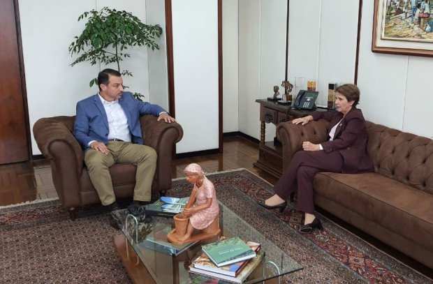 Carlos Mois&eacute;s esteve em Bras&iacute;lia em reuni&atilde;o com a ministra Tereza Cristina – Foto: Secom/ND