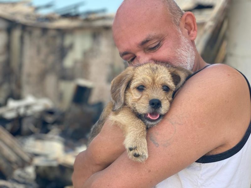 Incêndio destrói oficina em Itajaí e dono consegue resgatar apenas cãozinho &#8211; Foto: Jonas Roberto Binsfeld