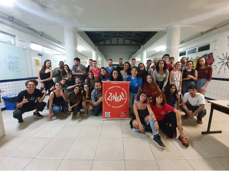 Alunos e professores do Zinga utilizam espa&ccedil;o da escola Herondina Medeiros Zeferino, nos Ingleses – Foto: Zinga/Divulga&ccedil;&atilde;o/ND