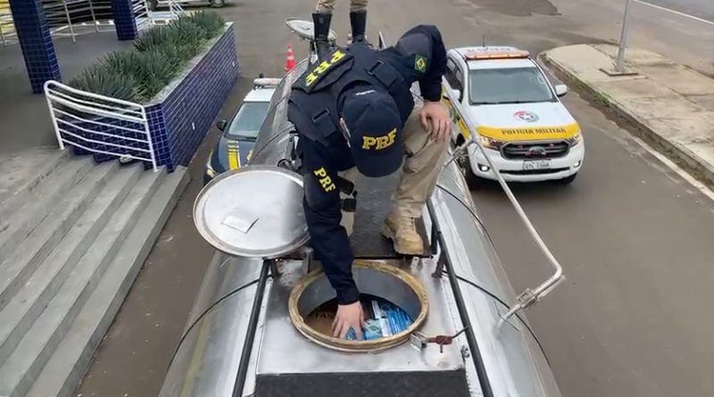 Carga foi apreendida na tarde desta quarta-feira (16). – Foto: PRF/Divulga&ccedil;&atilde;o/ND