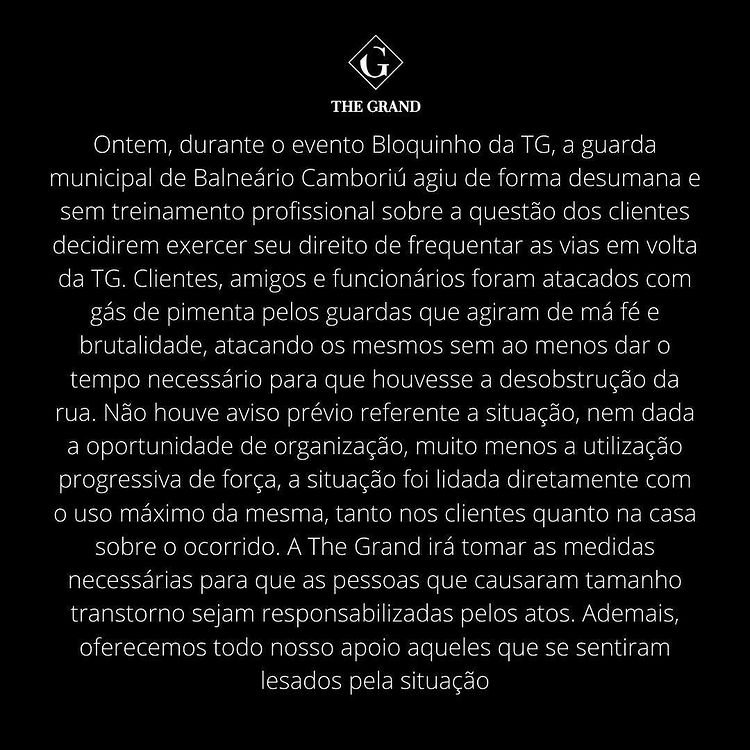 Por meio de nota, casa noturna afirmou que a Guarda Municipal agiu de forma desumana – Foto: Reprodu&ccedil;&atilde;o/Internet