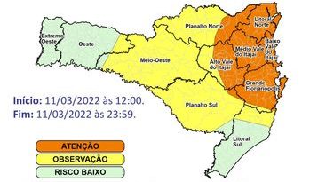 Regi&otilde;es recebem alerta de risco para fortes chuvas – Foto: Defesa Civil/Divulga&ccedil;&atilde;o/ND