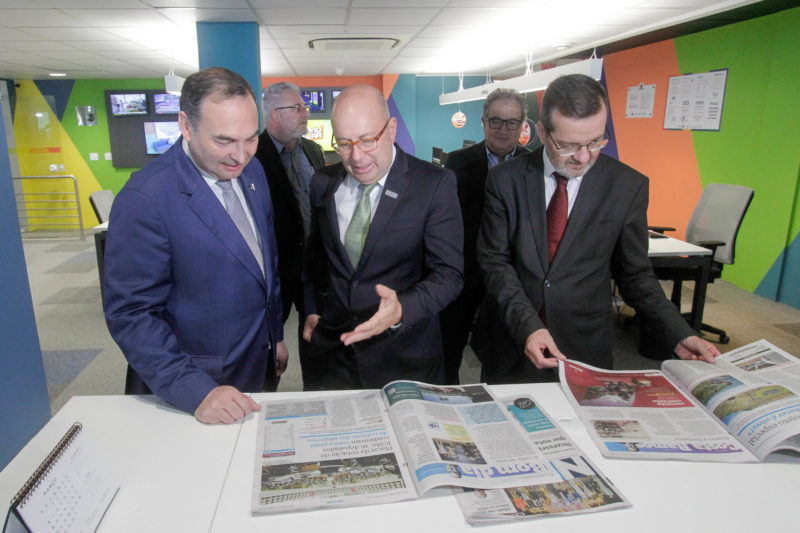 Comitiva dos A&ccedil;ores visitou o Grupo ND na manh&atilde; desta segunda-feira (28) – Foto: Leo Munhoz/ND