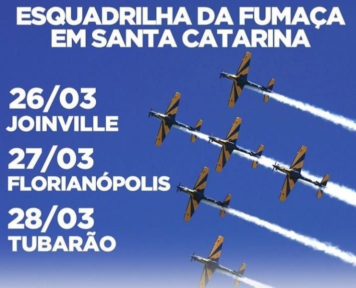 A foto mostra a agenda de apresentação em SC