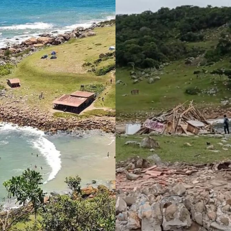 Bar e camping no Vale da Utopia &eacute; derrubado ap&oacute;s decis&atilde;o da Justi&ccedil;a – Foto: Internet/Reprodu&ccedil;&atilde;o/ND