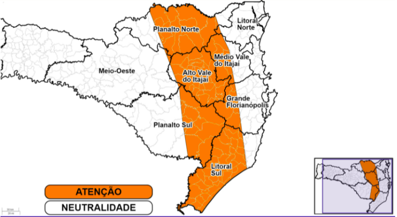 SC tem alerta para chuvas com raios nas próximas horas &#8211; Foto: Defesa Civil/Divulgação/ND