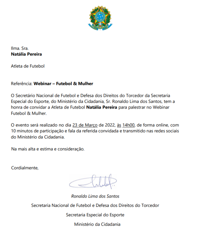 Convite recebido para o evento – Foto: Reprodu&ccedil;&atilde;o