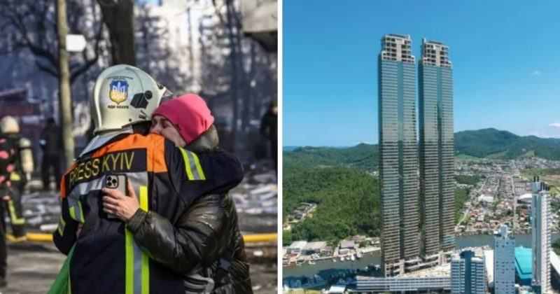 Guerra na Ucr&acirc;nia deve resultar em uma nova onda de valoriza&ccedil;&atilde;o de im&oacute;veis em Balne&aacute;rio Cambori&uacute; – Foto: Aris Messinis/AFP/ND e Pasqualotto &amp; GT