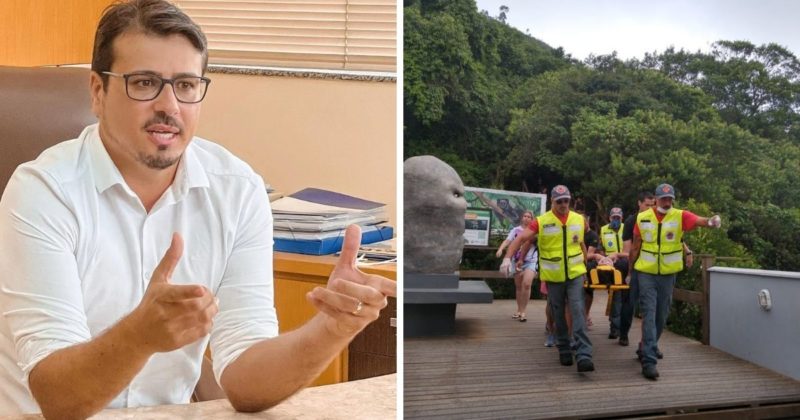 Prefeito foi resgatado pela equipe de Corpo de Bombeiros – Foto: Reprodu&ccedil;&atilde;o/Internet/Corpo de Bombeiros