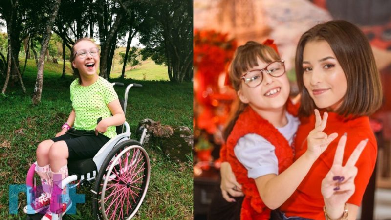 Geovana precisa de equipamentos novos para se locomover e irm&atilde; cria campanha para arrecadar dinheiro – Foto: Arquivo Pessoal/ Divulga&ccedil;&atilde;o/ND