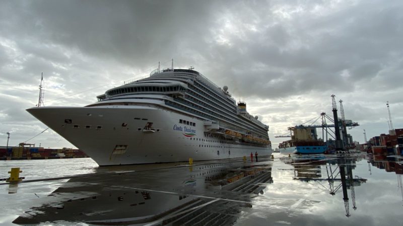 Costa Diadema atracou no Porto de Itaja&iacute; na ter&ccedil;a-feira (22), trazendo 1.037 passageiros a bordo – Foto: ASCOM/Porto de Itaja&iacute;/Divulga&ccedil;&atilde;o/ND
