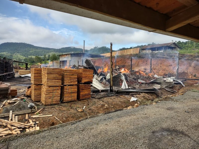Homem tamb&eacute;m teria ateado fogo em madeireira, que teve preju&iacute;zo de R$ 2 milh&otilde;es – Foto: Pol&iacute;cia Civil/Divulga&ccedil;&atilde;o/ND