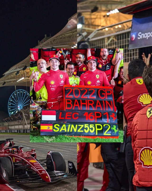 Festa da Ferrari no GP Bar&eacute;m com dobradinha na F&oacute;rmula 1 – Foto: divulga&ccedil;&atilde;o Instagram scuderiaFerrari