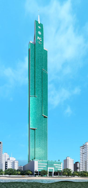Conforme o Skyscraper Center, o ranking oficial que leva em conta a altura dos empreendimentos, o One Tower aparece em primeiro lugar, com 290 metros de altura – Foto: FG Empreendimentos/Divulgação