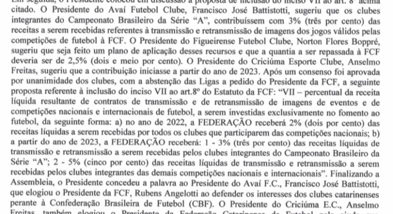 Proposta foi do ex-presidente do Ava&iacute;, Francisco Battistotti. Seis dias ap&oacute;s perder as elei&ccedil;&otilde;es no Ava&iacute; – Foto: reprodu&ccedil;&atilde;o/FCF