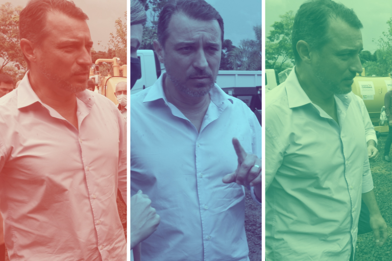 Cenas do governador Carlos Mois&eacute;s em ato em Chapec&oacute; – Foto: Julio Cavalheiro/Divulga&ccedil;&atilde;o/ND – Alte: Altair Magagnin/ND