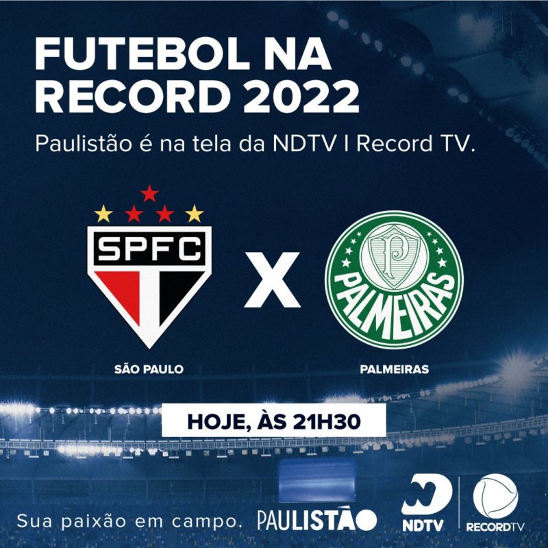 S&atilde;o Paulo e Palmeiras. Um dos maiores cl&aacute;ssicos do futebol brasileiro na tela da NDTV – Foto: NDTV/Divulga&ccedil;&atilde;o
