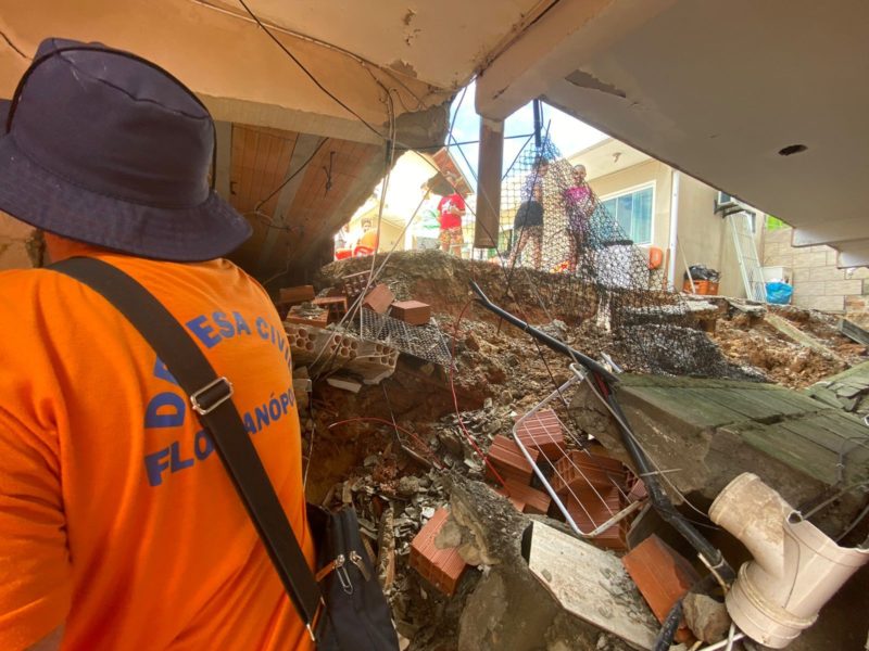 Casa nos Ingleses precisou ser interditada – Foto: Defesa Civil/Divulga&ccedil;&atilde;o/ND