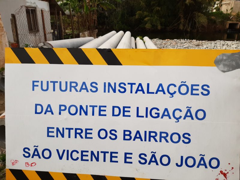 Ponte no Bambuzal deve ser entregue a comunidade em 60 dias,&nbsp; – Foto: Thiago Caminada/SECOM Itaja&iacute;/ND