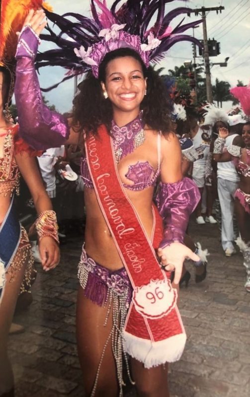 Em 1996, o primeiro título na corte momesca de Florianópolis: 1ª princesa &#8211; Foto: Divulgação/ND