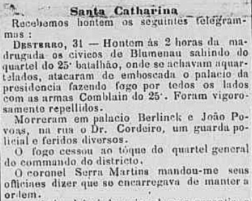 Jornal Cidade do Rio do dia 1&ordm; de agosto de 1893 – Foto: Hemeroteca Digital Brasileira/ND