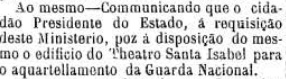 Edi&ccedil;&atilde;o de 21 de outubro de 1893 do jornal O Estado – Foto: Jornal O Estado /Hemeroteca Digital Catarinense/ND