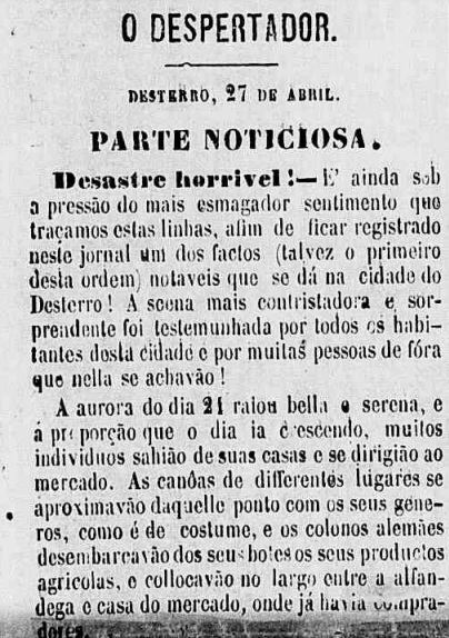 Trecho da nota divulgada no jornal O Despertador – Foto: O Despertador, edi&ccedil;&atilde;o n&ordm; 342/Hemeroteca Digital Brasileira/ND