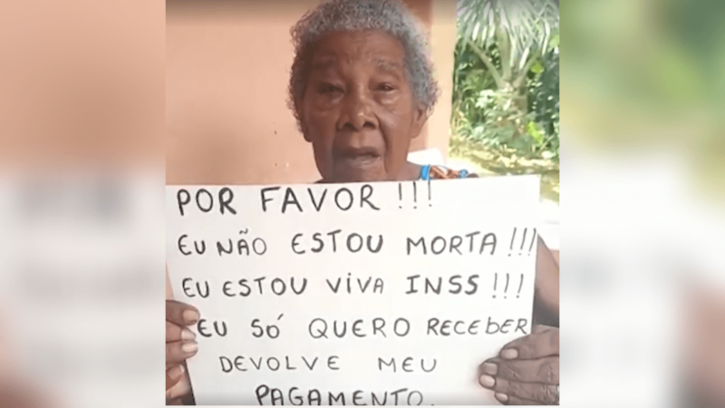 Dona Juracy, desesperada, entrou em depress&atilde;o depois que o INSS suspendeu pens&atilde;o – Foto: Reprodu&ccedil;&atilde;o