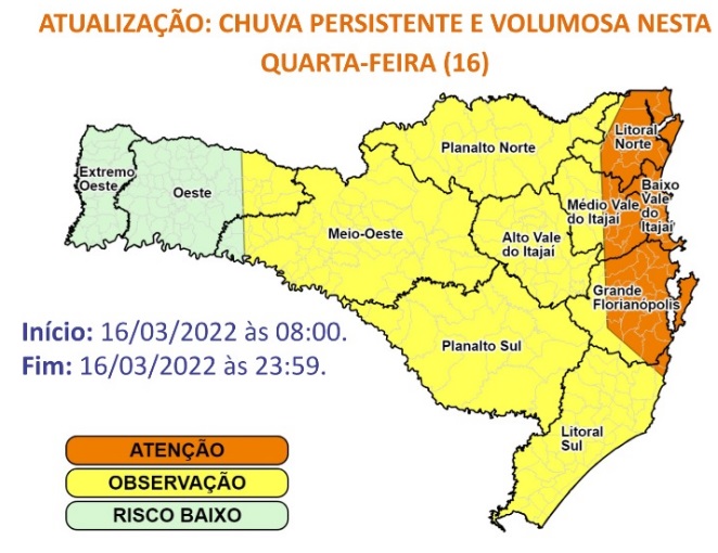 Defesa Civil estadual alerta para chuvas volumosas – Foto: DC/Divulga&ccedil;&atilde;o/ND