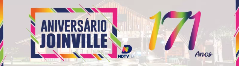 A foto mostra uma arte feita para comemorar o aniversário de Joinville