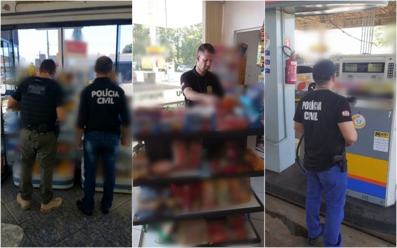 Opera&ccedil;&atilde;o foi realizada em diversos postos de combust&iacute;veis. – Foto: Pol&iacute;cia Civil/Divulga&ccedil;&atilde;o/ND